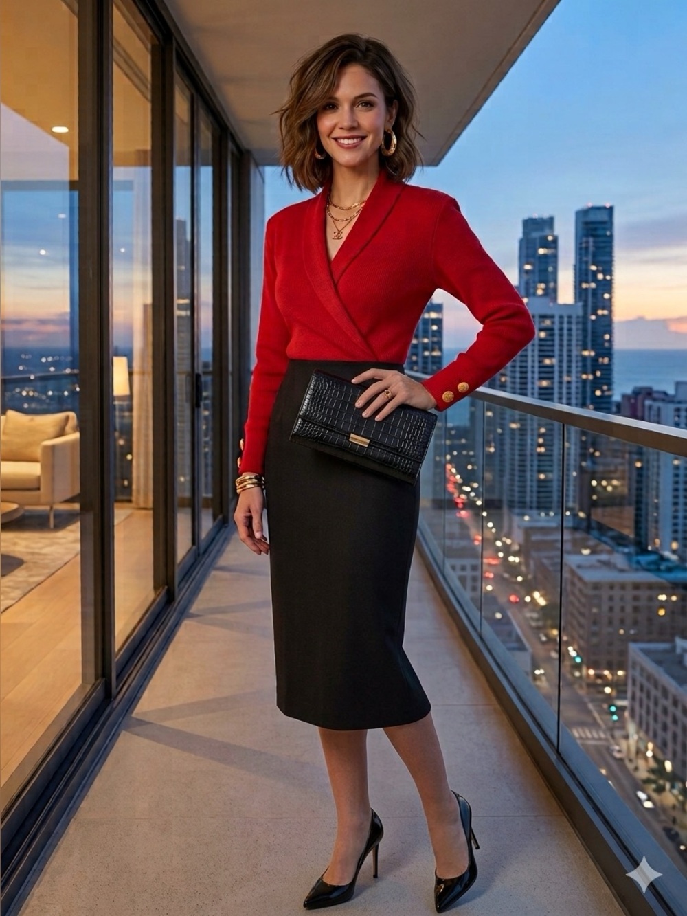 St. John Classic Red Knitwear